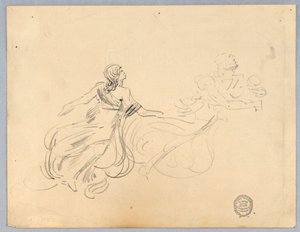 Luonnos kahdesta naishahmosta tekijältä Francis Augustus Lathrop