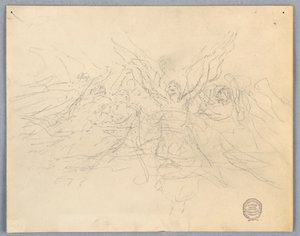 Luonnos palvovista enkeleistä tekijältä Francis Augustus Lathrop