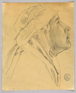 Luonnos naisen päästä tekijältä Francis Augustus Lathrop
