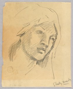 Luonnos naisen päästä tekijältä Francis Augustus Lathrop
