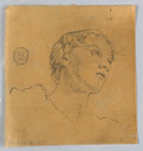 Luonnos naisen päästä tekijältä Francis Augustus Lathrop