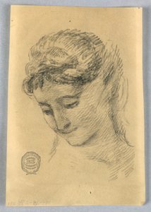 Luonnos naisen päästä tekijältä Francis Augustus Lathrop