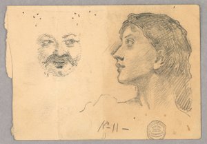 Naisen pää ja kasvot tekijältä Francis Augustus Lathrop