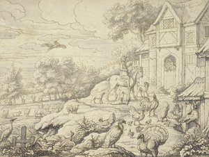 Huonekalut ja erilaiset esineet 1100- ja 1300-luvuilta tekijältä Francis Barlow