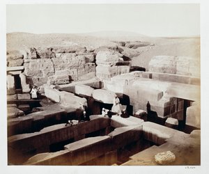 Kaivettu temppeli Sfinksin juurella, Giza, Egypti, 4. maaliskuuta 1862 tekijältä Francis Bedford