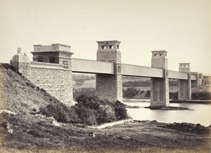 Bangor, Britannia Bridge Angleseystä nähtynä (258) tekijältä Francis Bedford