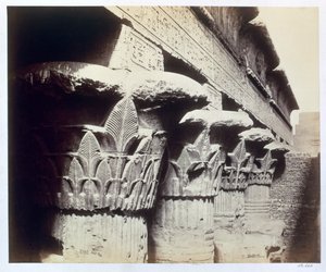 Porticon pääkaupungit, Khnumin temppeli, Esna, Egypti, 1862