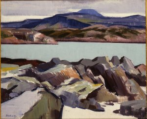 Ben More, ylhäältä Port Beag na Sligeanach (öljy kankaalle) tekijältä Francis Campbell Boileau Cadell
