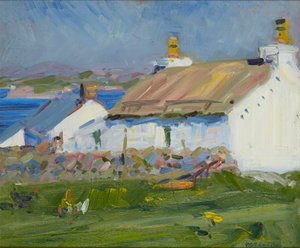 Crofts, Iona (öljy aluksella) tekijältä Francis Campbell Boileau Cadell