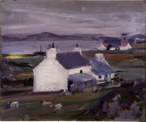 Maatila, Iona, Auchabhaich Croft (öljy kankaalle) tekijältä Francis Campbell Boileau Cadell