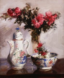 Famille Rose -kahvipannu tekijältä Francis Campbell Boileau Cadell