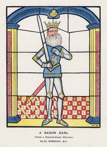 Saxon Earl, lasimaalauksesta, Earl Spencer (väri litho) tekijältä Francis Carruthers Gould