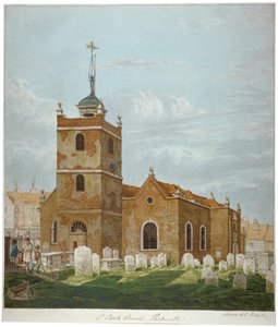 Pyhän Paavalin kirkko, Shadwell, Lontoo, n. 1810 tekijältä Francis Danby