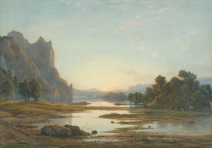 Auringonlasku jokimaiseman yllä tekijältä Francis Danby