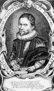 George Chapmanin (n.1559-1634) muotokuva 1620 (kaiverrus) (s/w valokuva) (kuva)