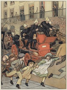 Lontoo: A Fire-Engine (värilitografia). tekijältä Francis Donkin Bedford