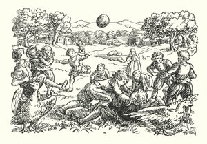 Merrie England: Jalkapallo (litografia) tekijältä Francis Donkin Bedford