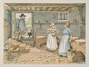 The Dairyman, kirjasta Four and Twenty Toilers, pub. 1900 (värilitro) tekijältä Francis Donkin Bedford