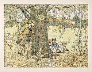 The Gamekeeper, kirjasta Four and Twenty Toilers, pub. 1900 (värilitra) tekijältä Francis Donkin Bedford