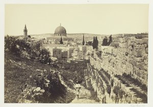 Kaupungin muuri ja Omarin moskeija, Jerusalem tekijältä Francis Frith