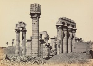 "Egypti ja Palestiina": Hermonthiksen kaupungin rauniot Kleopatran temppelin kanssa Armantissa (Erment) lähellä Thebes, Egypti