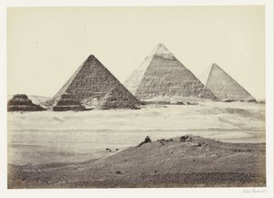 Piramidit van Gizeh El Geezehin pyramidit. Lounaasta (otsikko esineessä) tekijältä Francis Frith