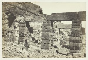 Cerf Hossaynin temppelin portico, Nubia, 1857. tekijältä Francis Frith