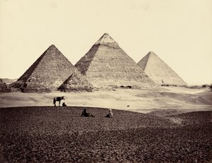 El-Geezehin pyramidit lounaasta,1858 (kuva) tekijältä Francis Frith
