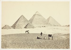 El Geezehin pyramidit, lounaasta, 1857. tekijältä Francis Frith