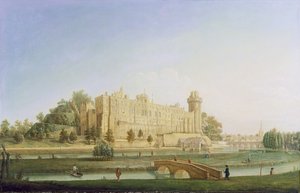 Warwickin linna, noin 1764 tekijältä Francis Harding