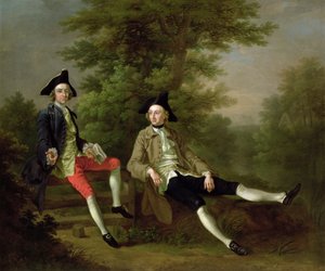 David Garrickin (1717-79) (vasemmalla) ja Felbriggin William Windhamin (1717-61) muotokuva (oikealla) n. 1745
