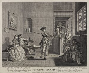 Wapping vuokraemäntä, 1743 tekijältä Francis Hayman