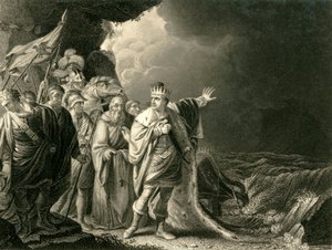 "Canut reproving his Courtiers", c1840.