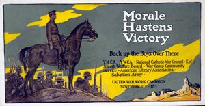 Moraali nopeuttaa voittoa - Back up the Boys over there United War Work Campaign, 11.-18.11., pub. 1918