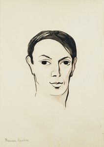 Pablo Picasson muotokuva; Portrait de Pablo Picasso, noin 1902-1905 (akvarelli, sivellin, musta muste ja lyijykynä paperille). tekijältä Francis Picabia