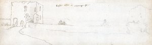 Cardiff vuonna 1678 (vesiväri ja ruskea muste paperille) tekijältä Francis Place