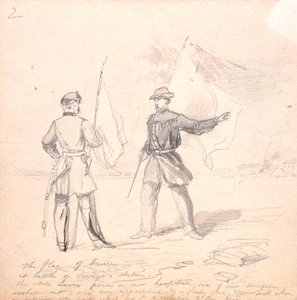 Aselevon lippu, n. 1860 (kynä paperilla) tekijältä Francis Schell