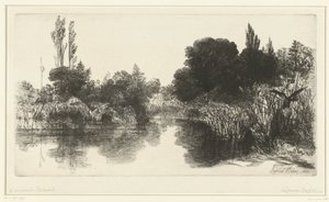 Lampi Shere Mill Pond tekijältä Francis Seymour Haden (Sir) (signed by artist)