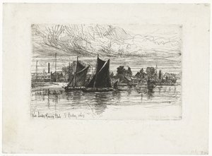West London Rowing Club (nimi esineessä) tekijältä Francis Seymour Haden (Sir) (signed by artist)