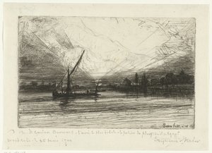 Auringonlasku Thamesilla Auringonlasku Thamesilla tekijältä Francis Seymour Haden (Sir) (signed by artist)