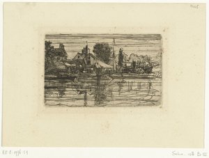 Kylä veden päällä Thames Side tekijältä Francis Seymour Haden (Sir)