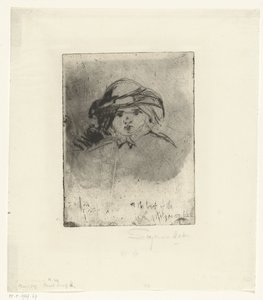 Tytön pää Lapsen pää tekijältä Francis Seymour Haden (Sir)