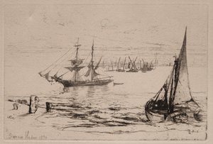 Prikaati ankkurissa, 1879. tekijältä Francis Seymour Haden
