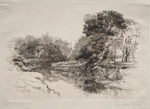 Joki Irlannissa, 1864. tekijältä Francis Seymour Haden