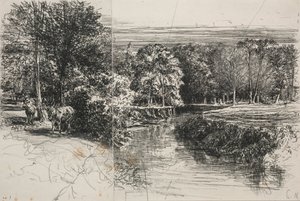 Dundrum River and the Two Ass, 1863. tekijältä Francis Seymour Haden