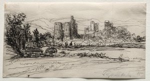 Kidwelly Castlefinnish tekijältä Francis Seymour Haden