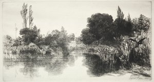Shere Mill Pond (isompi lautanen) tekijältä Francis Seymour Haden