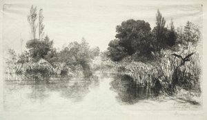 Shere Mill Pond (isompi lautanen) tekijältä Francis Seymour Haden