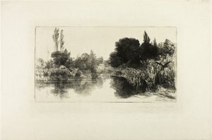 Shere Mill Pond, nro II (iso levy) tekijältä Francis Seymour Haden