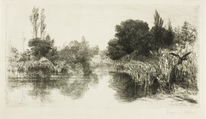 Shere Mill Pond, nro II (iso levy) tekijältä Francis Seymour Haden